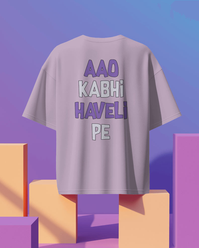 Unisex Aao Kabhi Haveli Pe Back Printed Oversized T-Shirt
