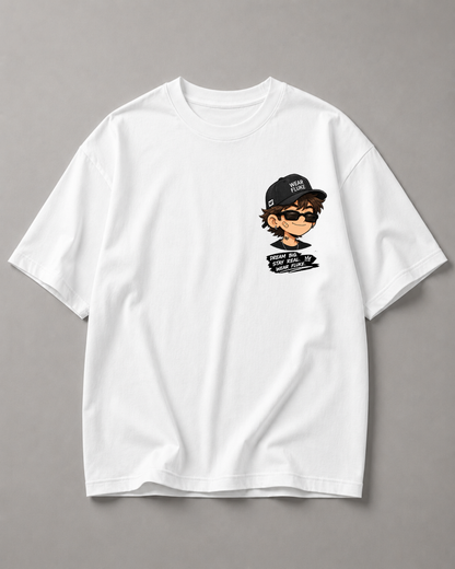 WEAR FLUKE" Anime Printed Oversized T-shirt – Heavyweight Cotton Streetwear
