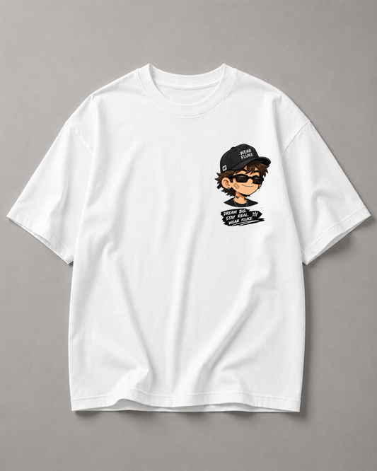 WEAR FLUKE" Anime Printed Oversized T-shirt – Heavyweight Cotton Streetwear