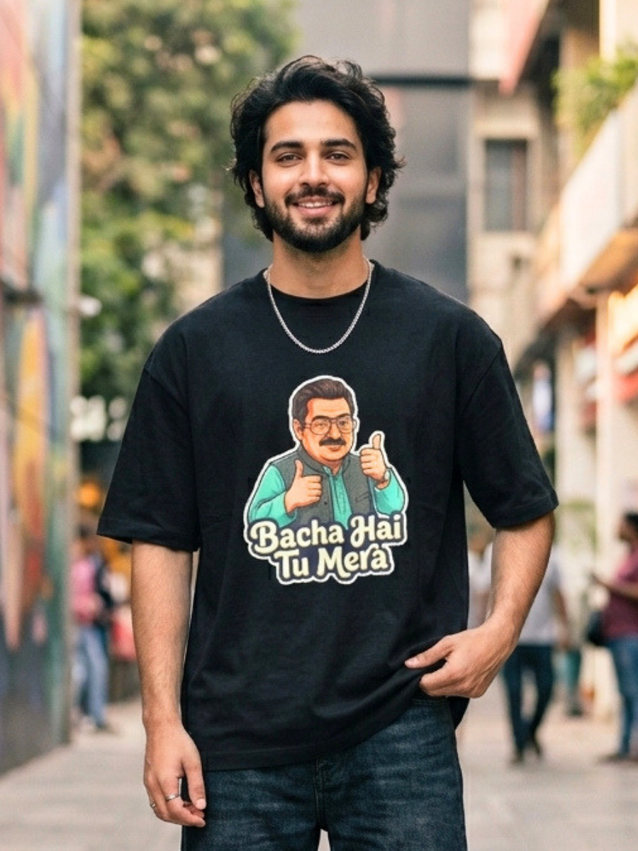 Baccha Hai Tu Mera, Front Printed Oversized Premium Tshirt