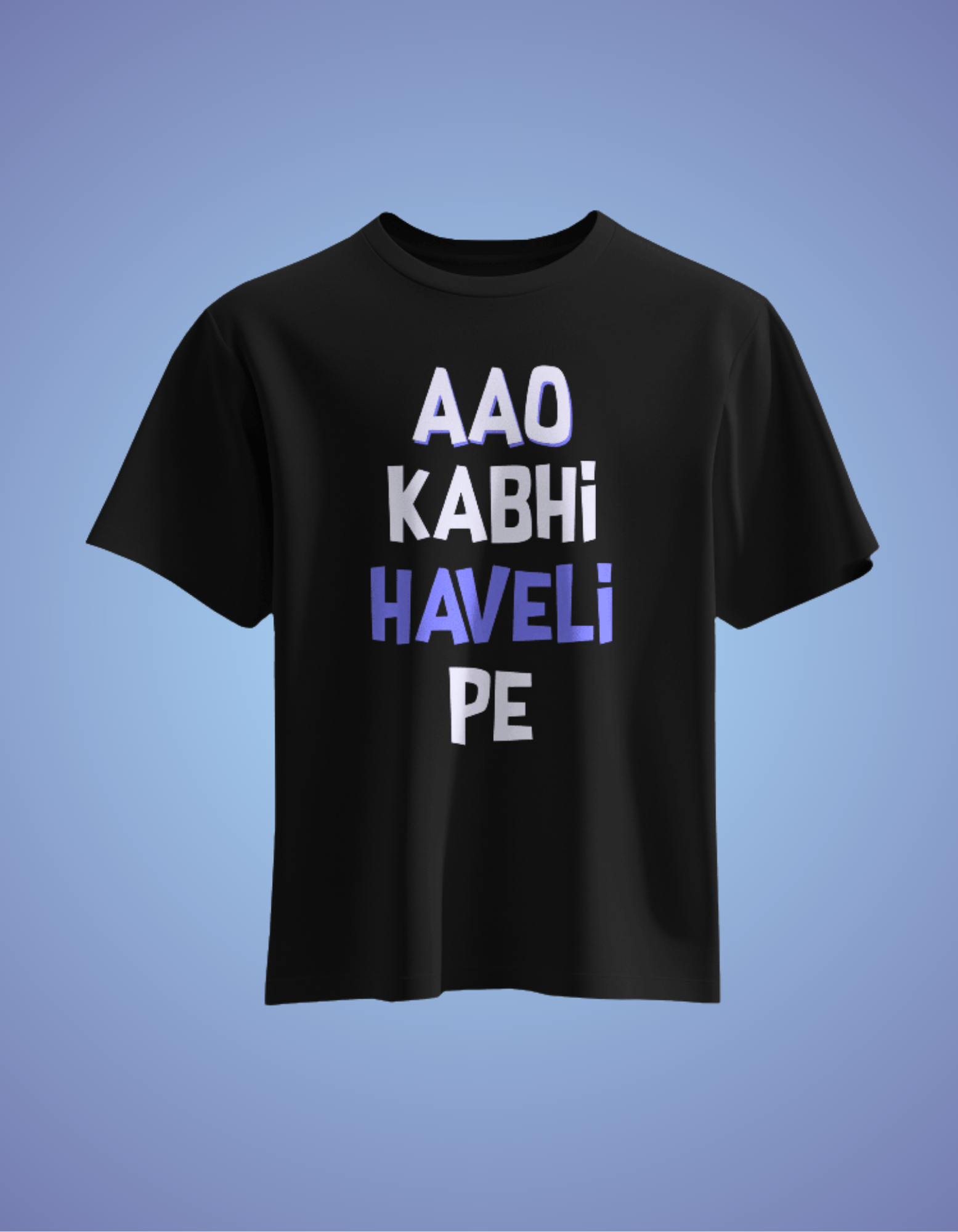 Unisex Aao Kabhi Haveli Pe Front Printed Oversized T-Shirt