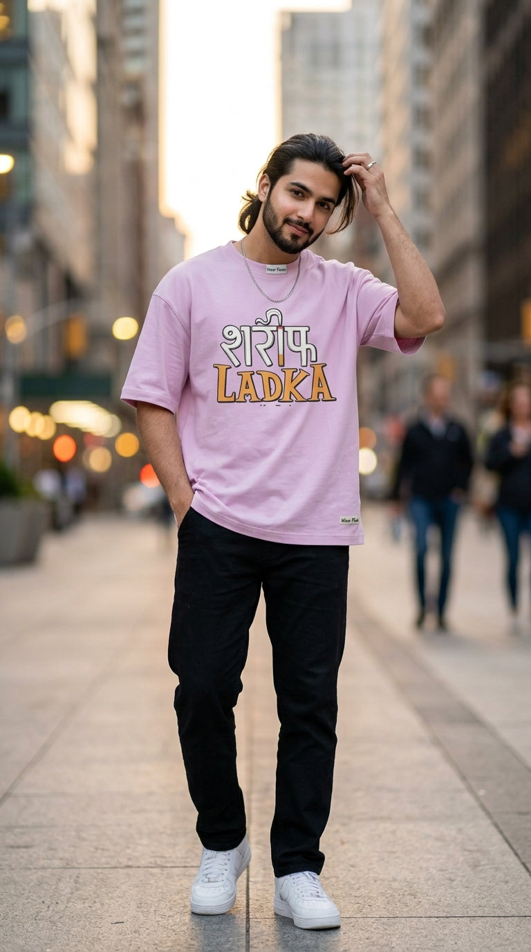 Sharif Ladka Front Printed Oversized T-Shirt