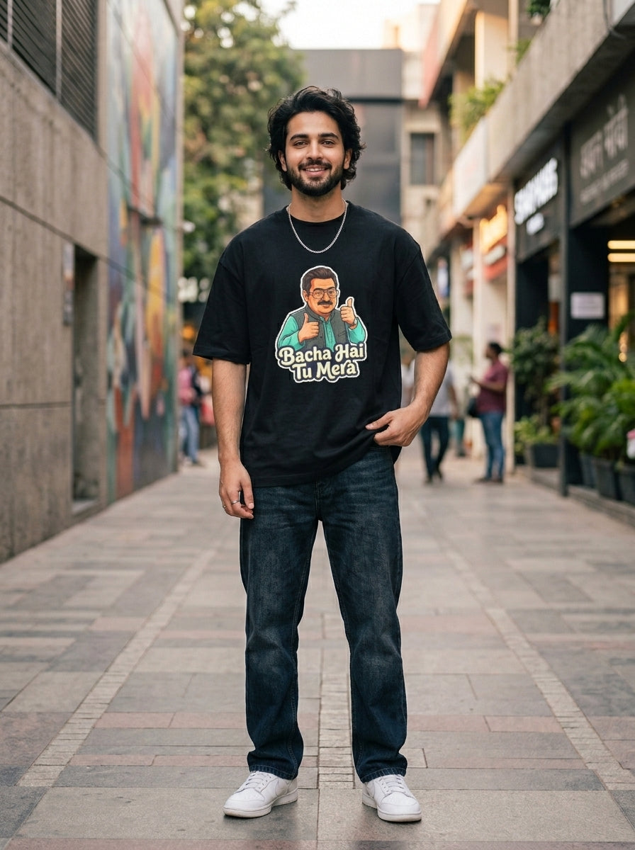 Baccha Hai Tu Mera, Front Printed Oversized Premium Tshirt