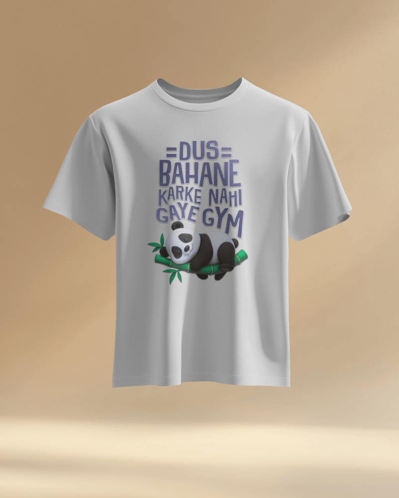Unisex Dus Bahane Karke Nahi Gaye Gym Front Printed Oversized T-Shirt