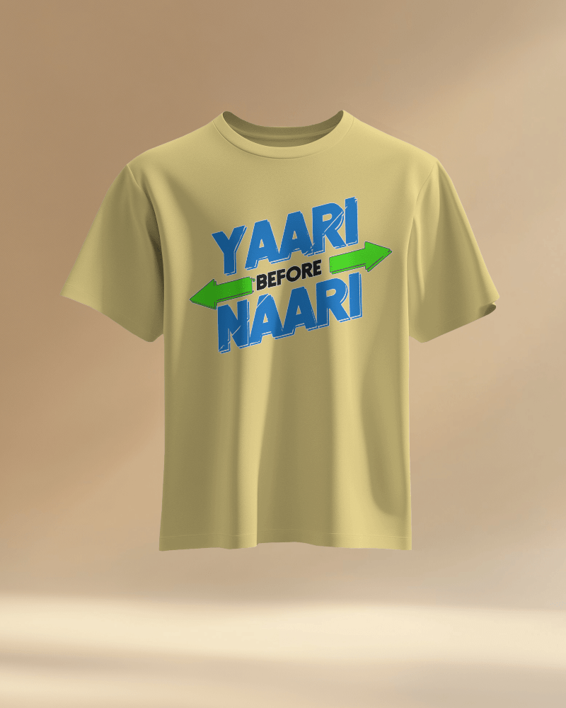 Unisex Yaari Before Naari Fornt Printed Oversized T-Shirt
