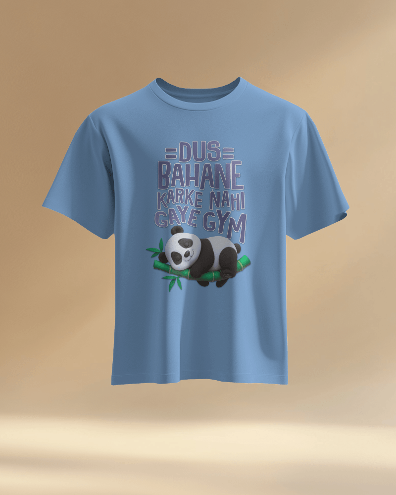 Unisex Dus Bahane Karke Nahi Gaye Gym Front Printed Oversized T-Shirt