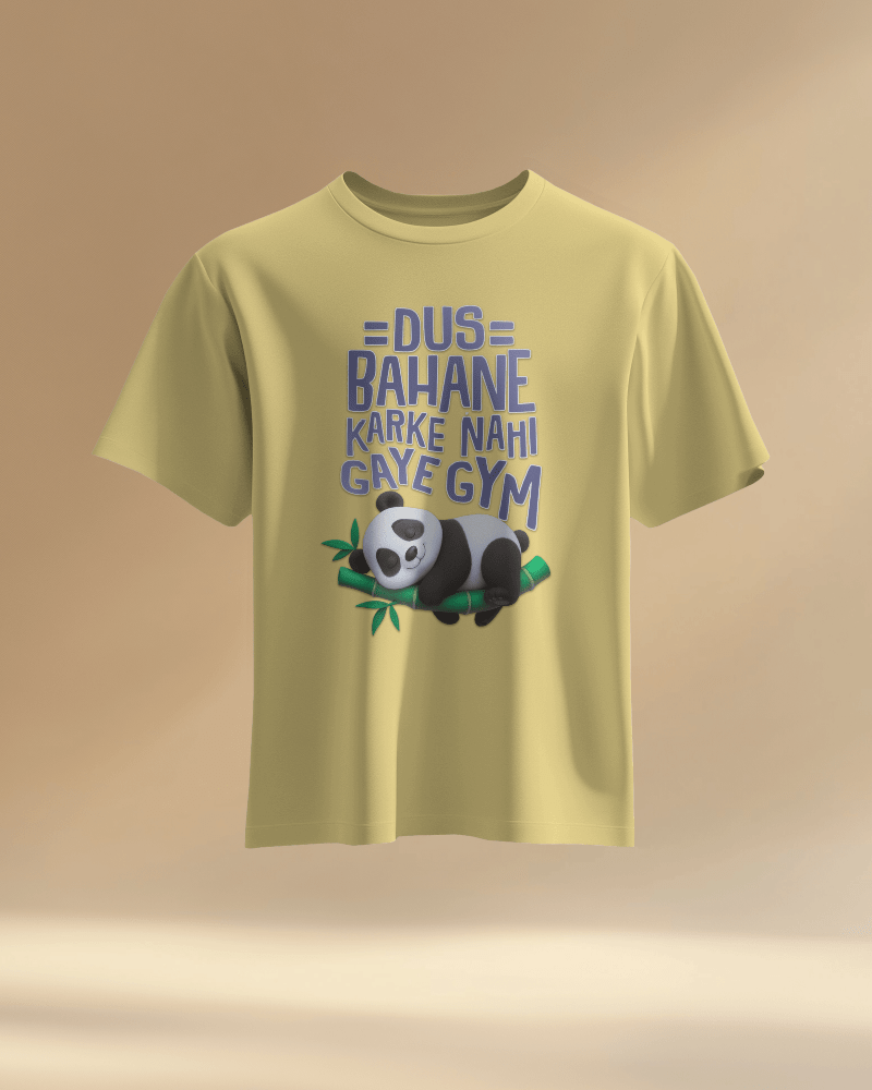 Unisex Dus Bahane Karke Nahi Gaye Gym Front Printed Oversized T-Shirt