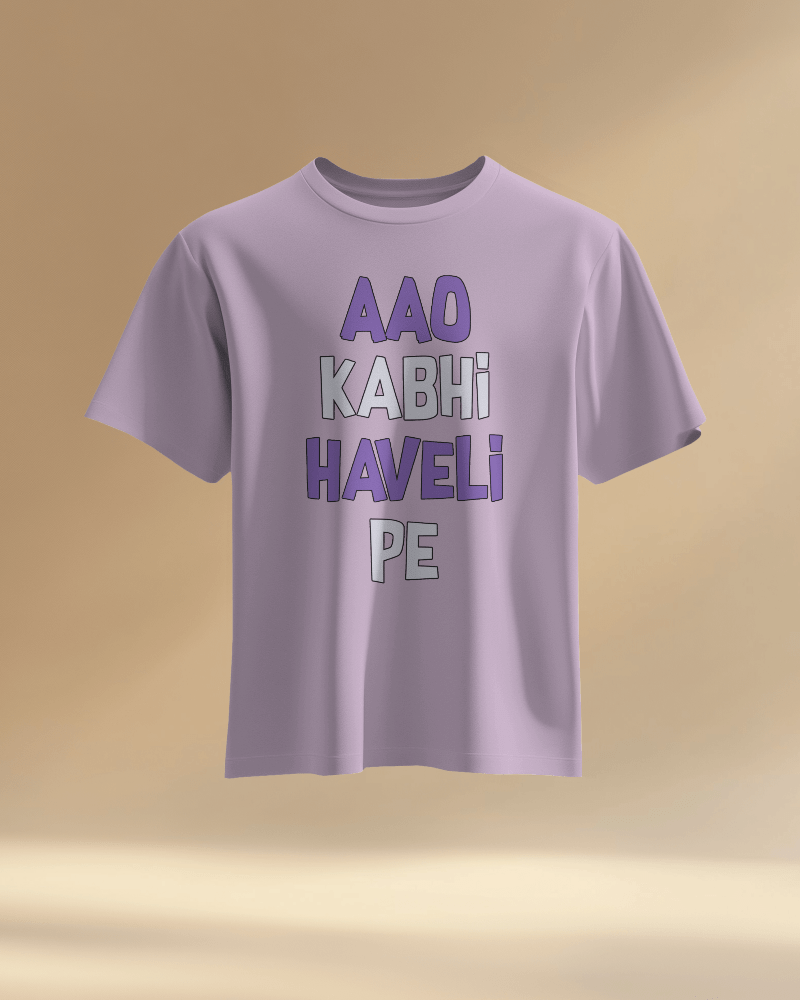 Unisex Aao Kabhi Haveli Pe Front Printed Oversized T-Shirt