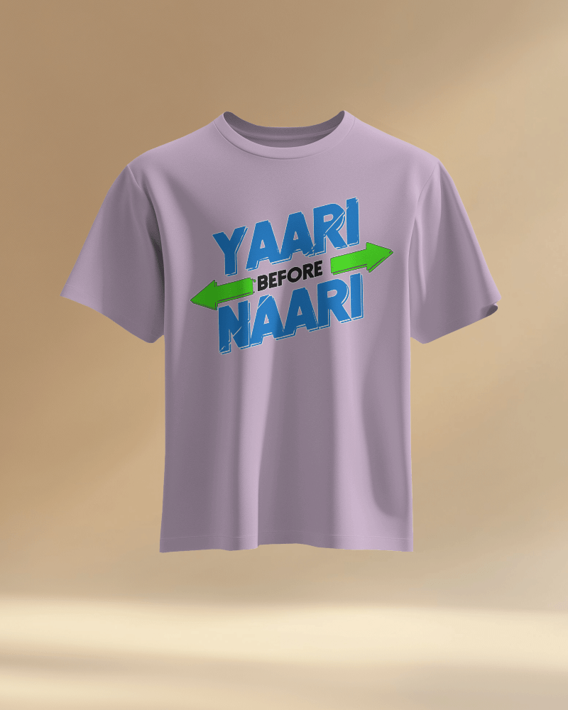 Unisex Yaari Before Naari Fornt Printed Oversized T-Shirt