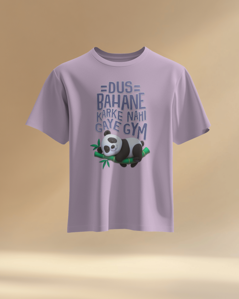 Unisex Dus Bahane Karke Nahi Gaye Gym Front Printed Oversized T-Shirt