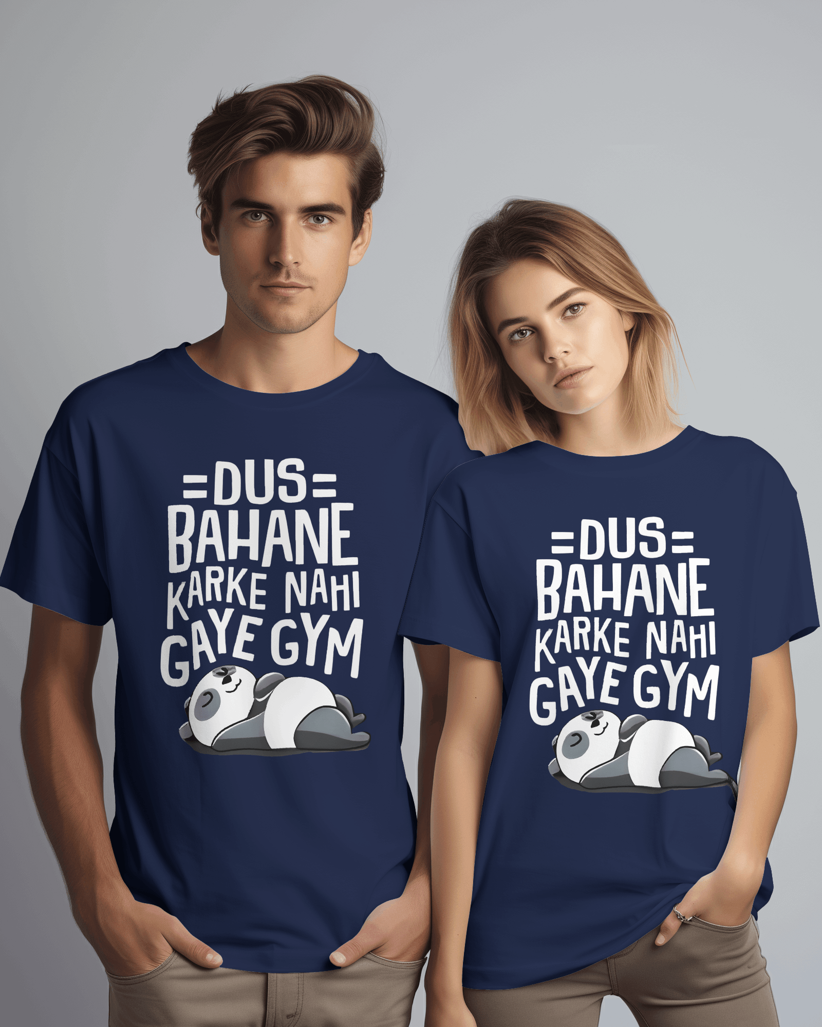 Unisex Dus Bahane Karke Nahi Gaye Gym Front Printed Oversized T-Shirt