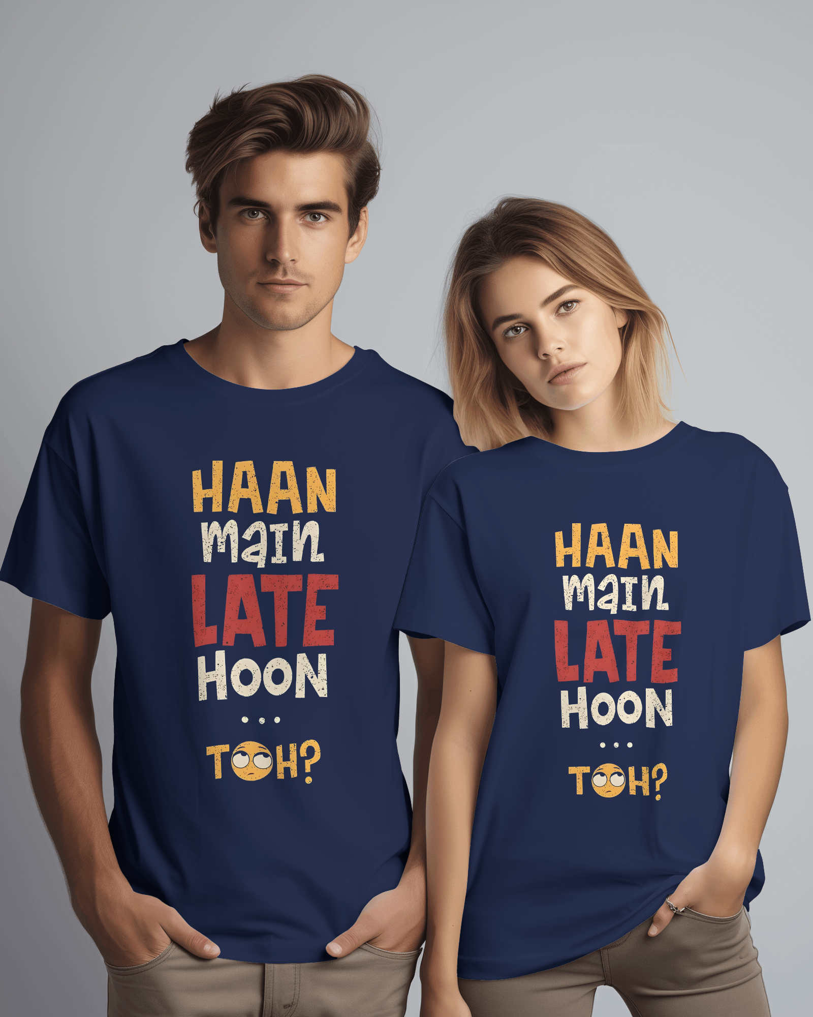 Unisex Haan Main Late Hoon Toh? Front Printed Oversized T-Shirt