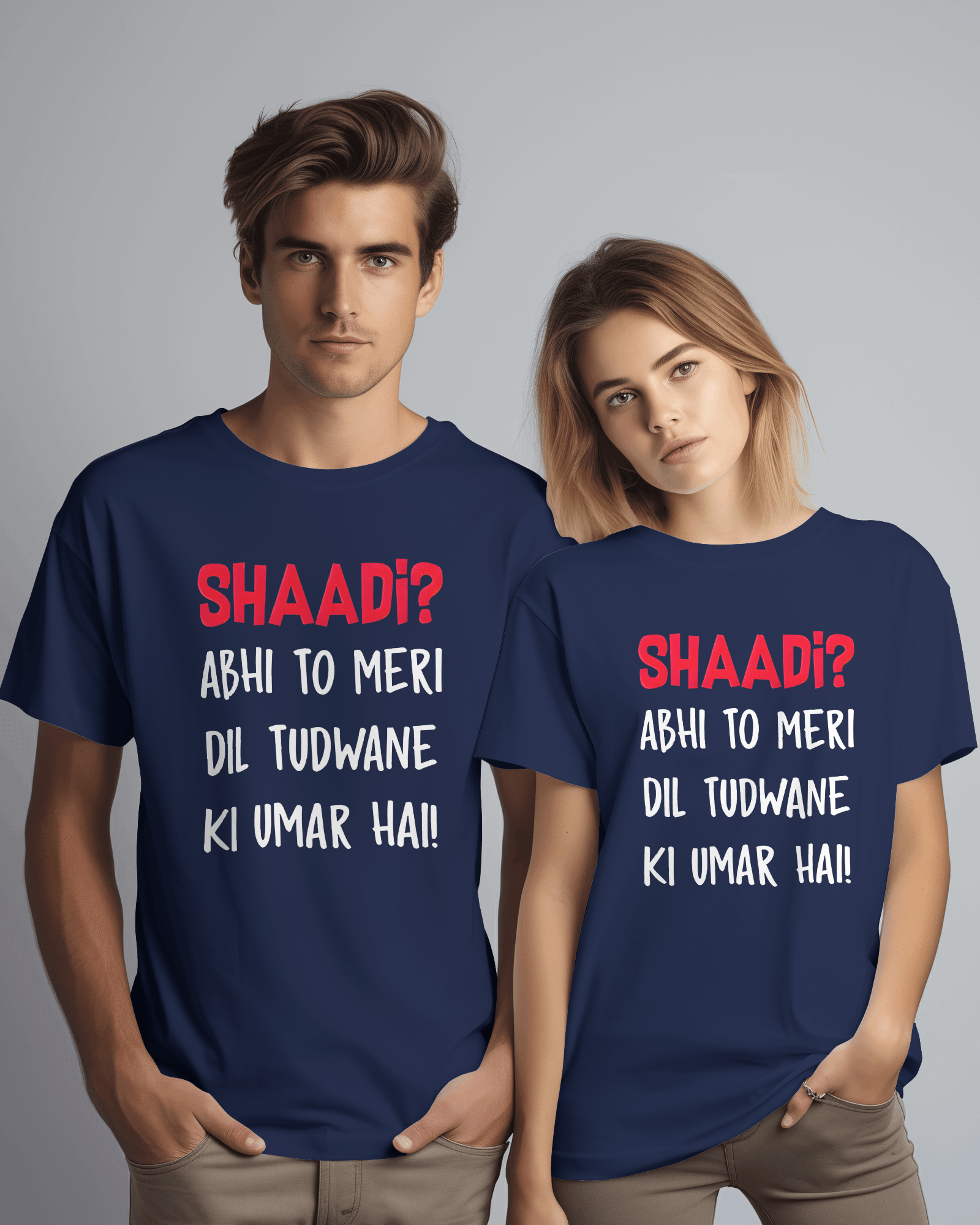 Unisex Shaadi? Abhi To Meri Dil Tudwane Ki Umar Hai Front Printed Oversized T-Shirt