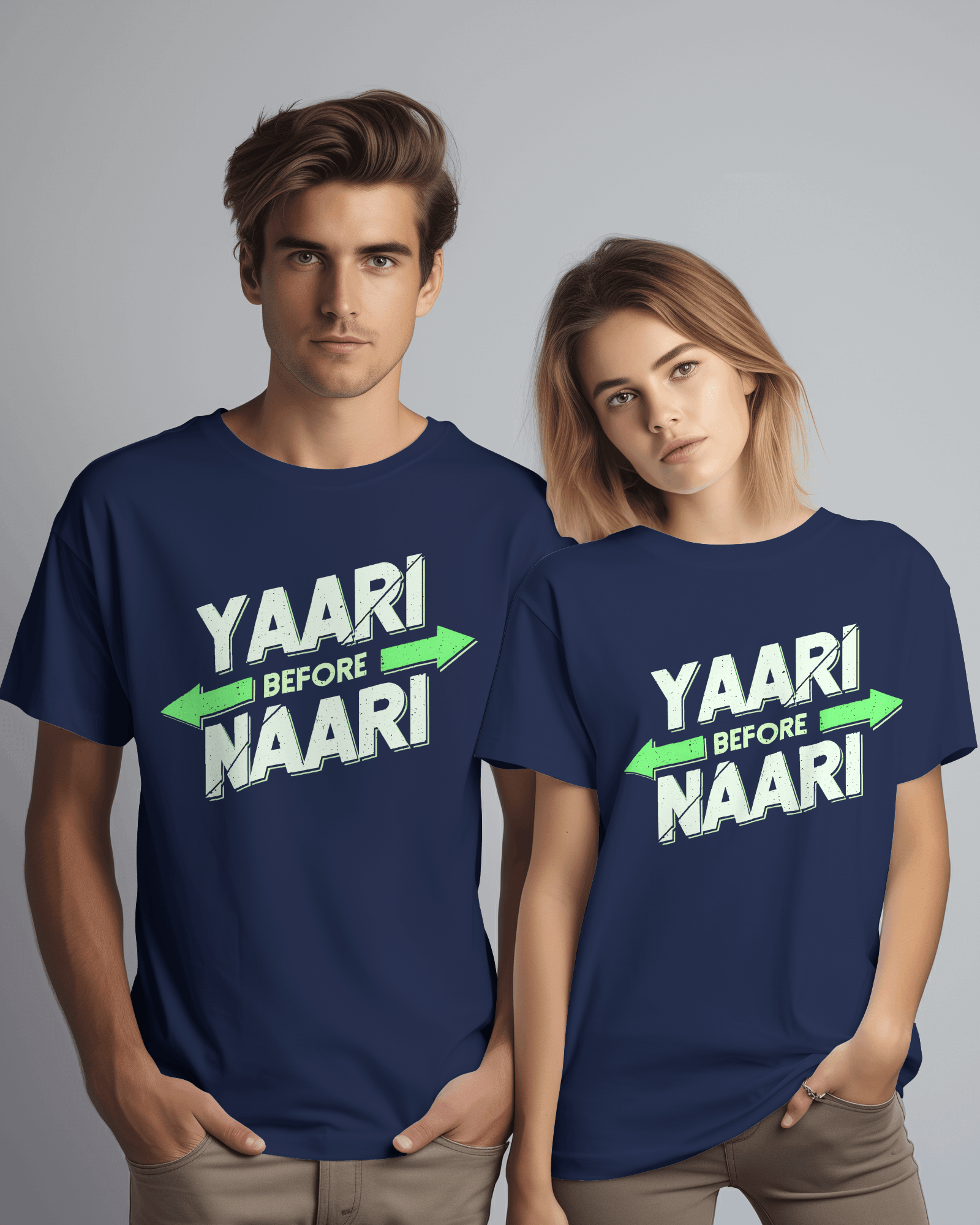 Unisex Yaari Before Naari Fornt Printed Oversized T-Shirt