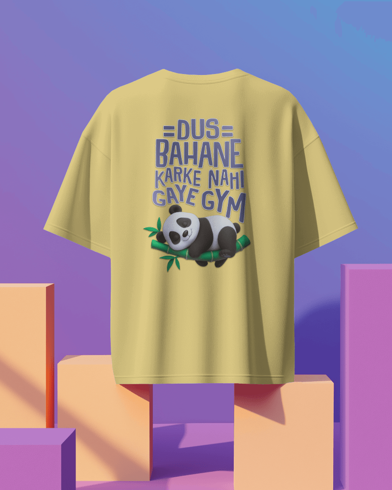 Unisex Dus Bahane Karke Nahi Gaye Gym Back Printed Oversized T-Shirt
