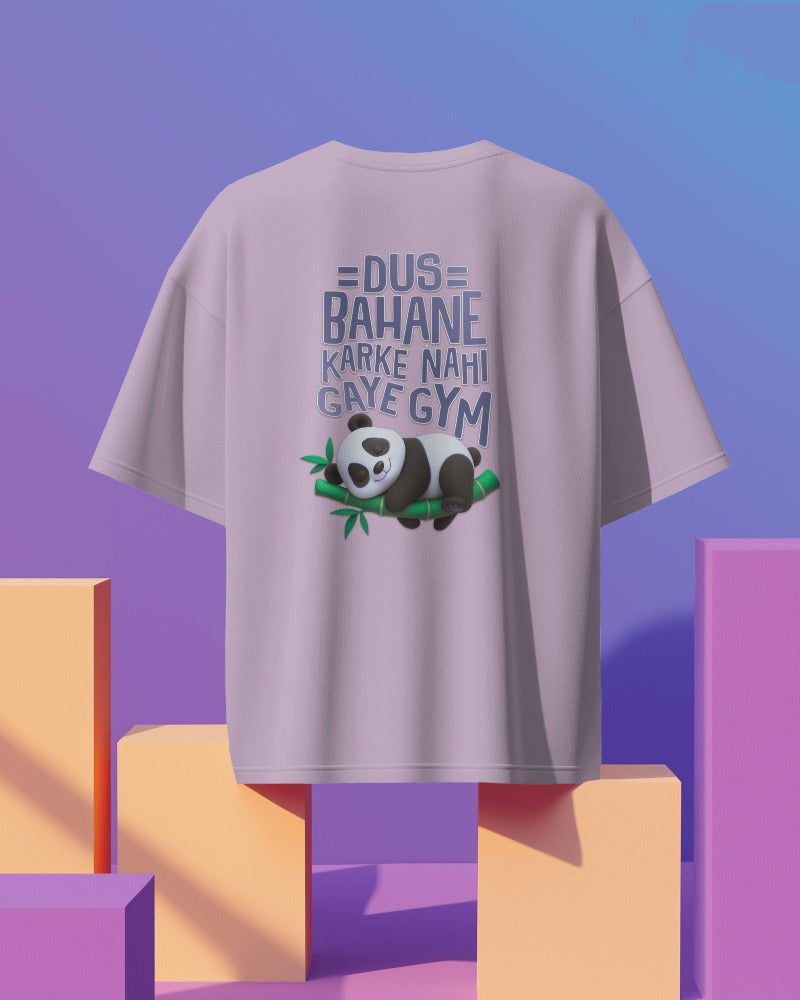 Unisex Dus Bahane Karke Nahi Gaye Gym Back Printed Oversized T-Shirt